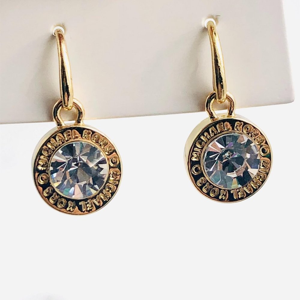 MICHAEL KORS Brilliance Dangle Drop Earrings Gold - Picture 13 of 15